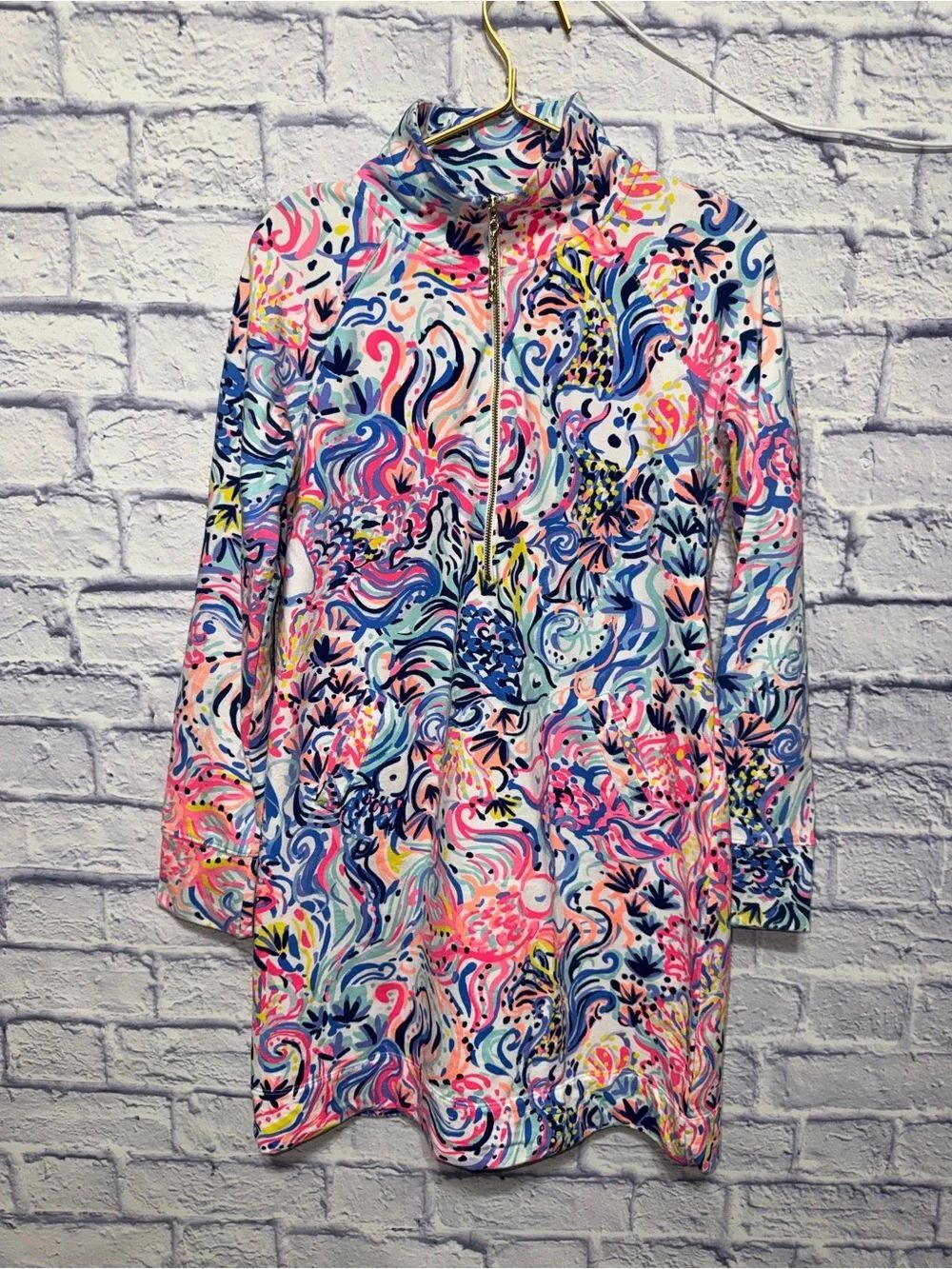 Lilly Pulitzer Skipper Dress So Sofishticated Terry Popover Blue Pink White Xs